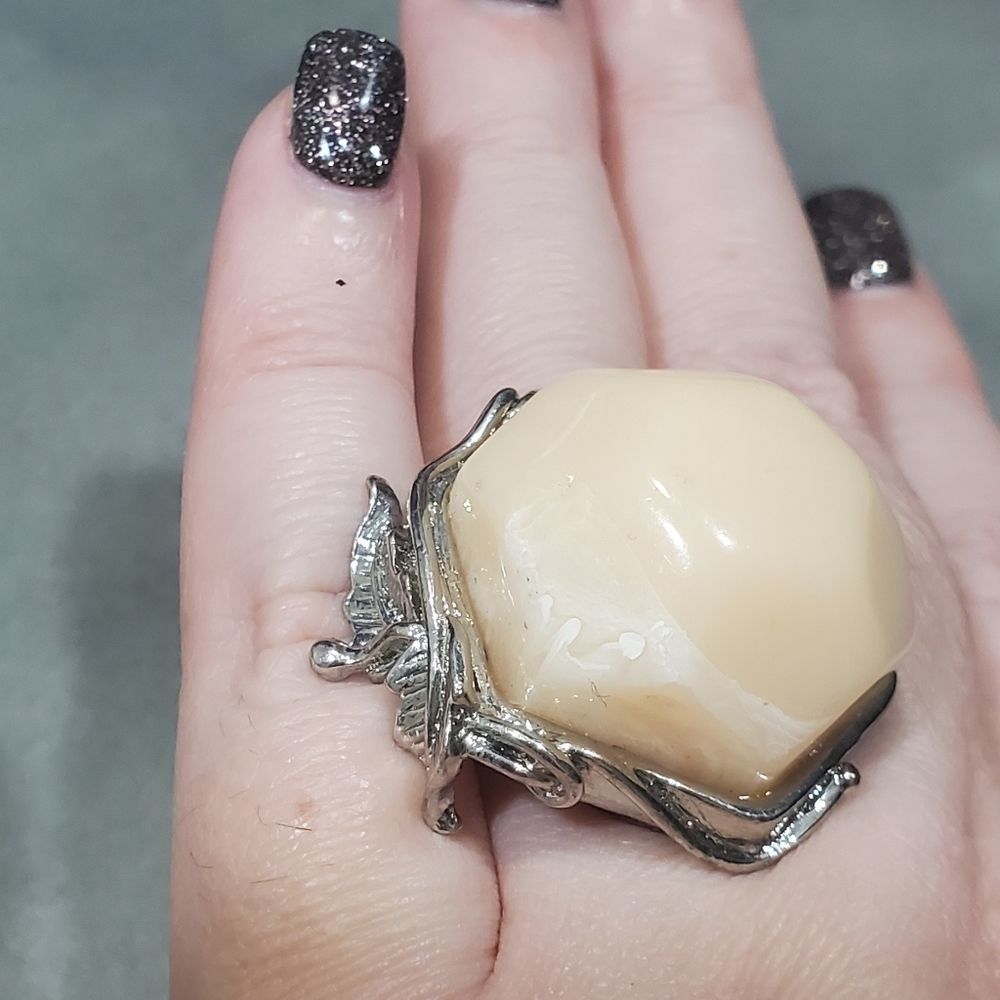 Large Statement Silver Ring Size 9 - image 3